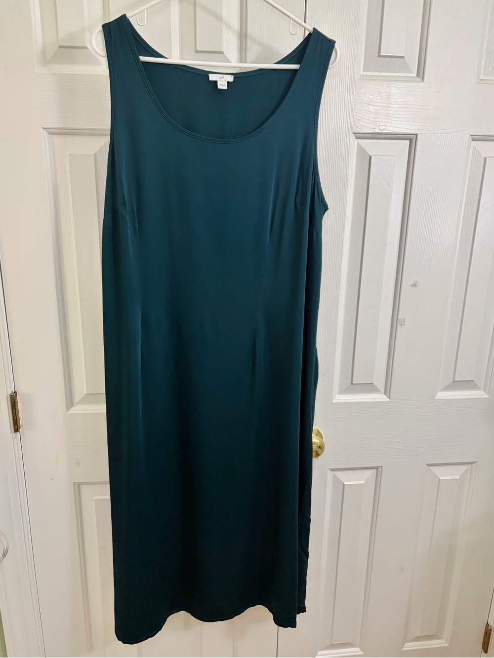 J. Jill Dark Teal Sleeveless Maxi Midi Lagenlook Tank Dress Size Large